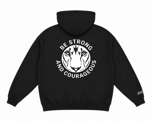 Be Strong & Courageous Hoodie - Black