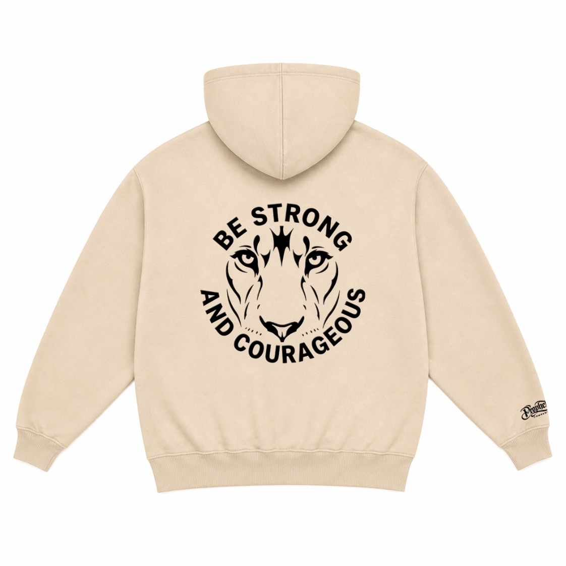 Be Strong & Courageous Hoodie — Bone