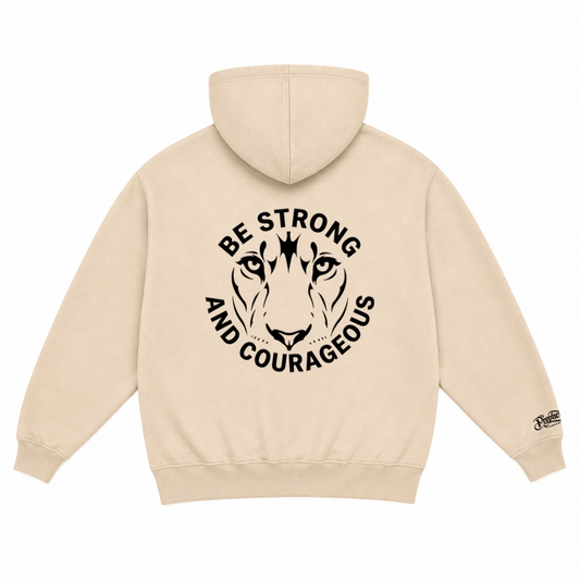 Be Strong & Courageous Hoodie — Bone