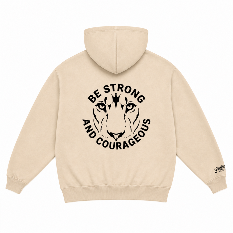 Be Strong & Courageous Hoodie — Bone